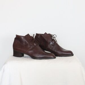 Tosi Vannino Italian Leather Dark Brown Shoes - Size 40/9.5